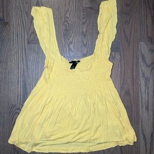 super cute girly yellow flowy top